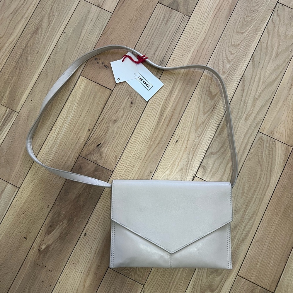 Beige nude Zara leather purse